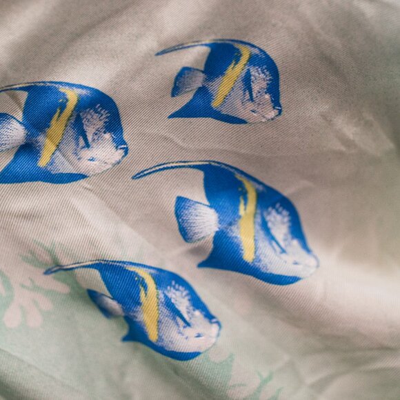 Escada Silver and Blue Blouse - Picture 7 of 14